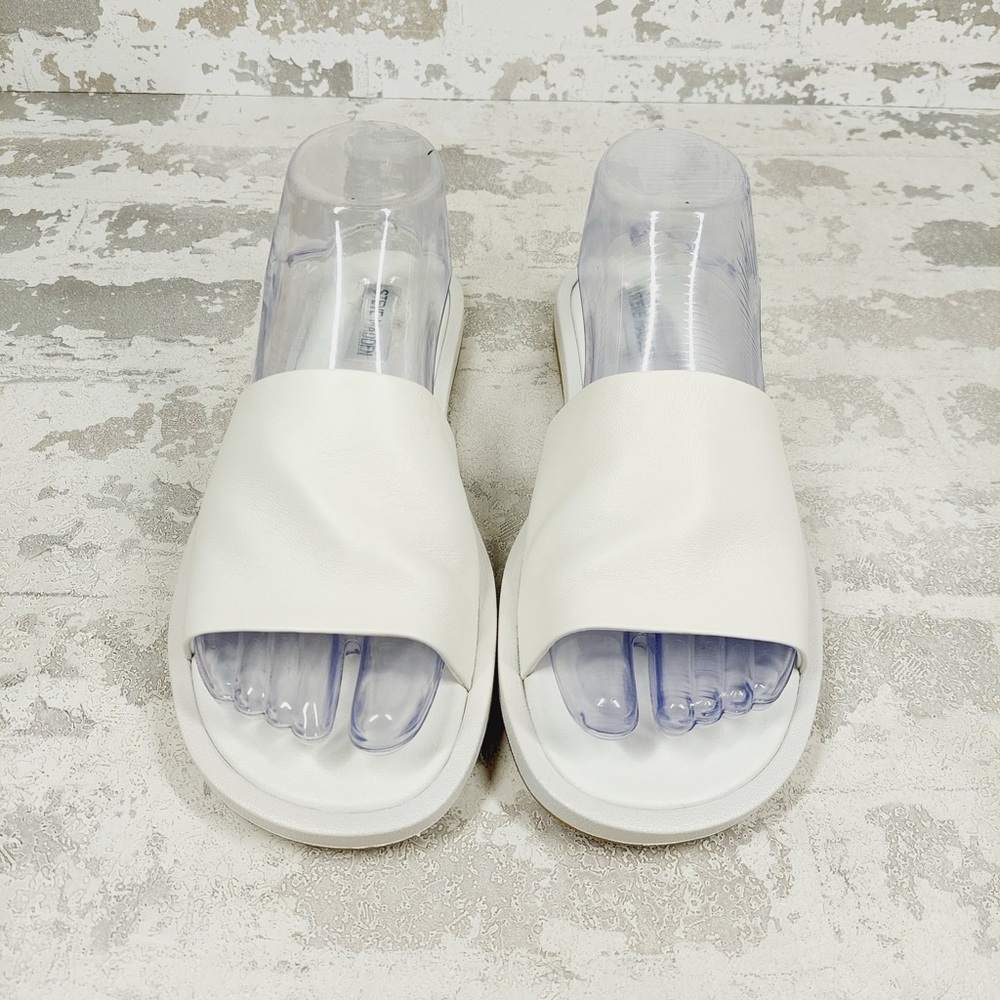 NWT Steve Madden Sienna Slide Sandals Womens 9 Bone White Leather Casual i871